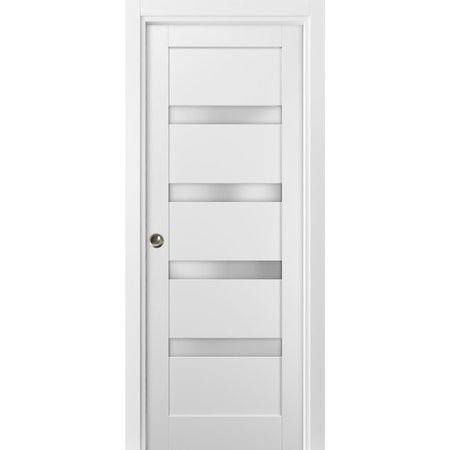 SARTODOORS Pocket Interior Door, 24" x 80", White QUADRO4113PD-WS-24